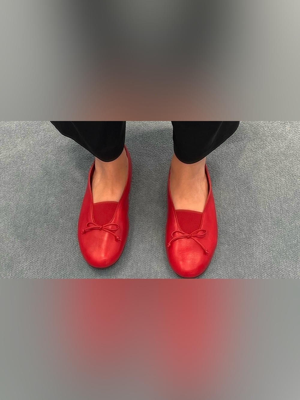 NWT MADE IN ITALY Red Ballet Flats with Bow - Women's Shoes